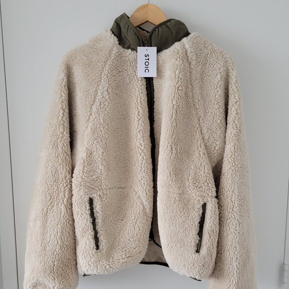 Fleece jacket - Oatmeal, high-pile, STOIC - Picture 2 of 5